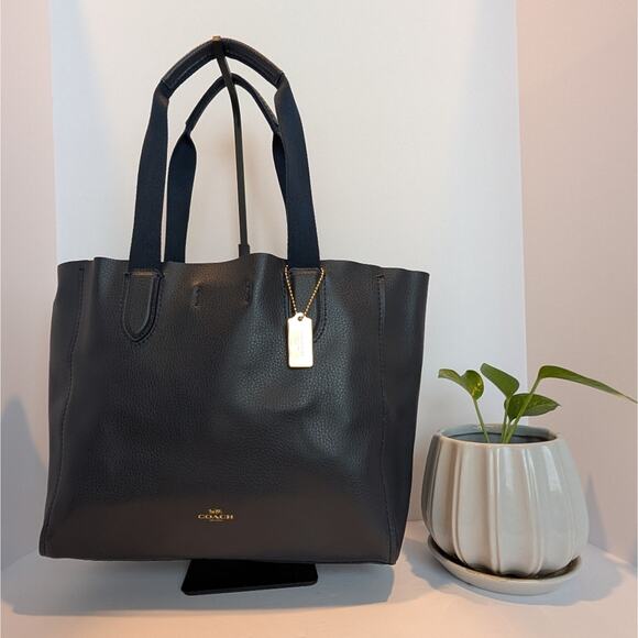 Coach Dark Navy Leather Derby Tote Bag - Good Used Condition F58660 - Picture 1 of 8